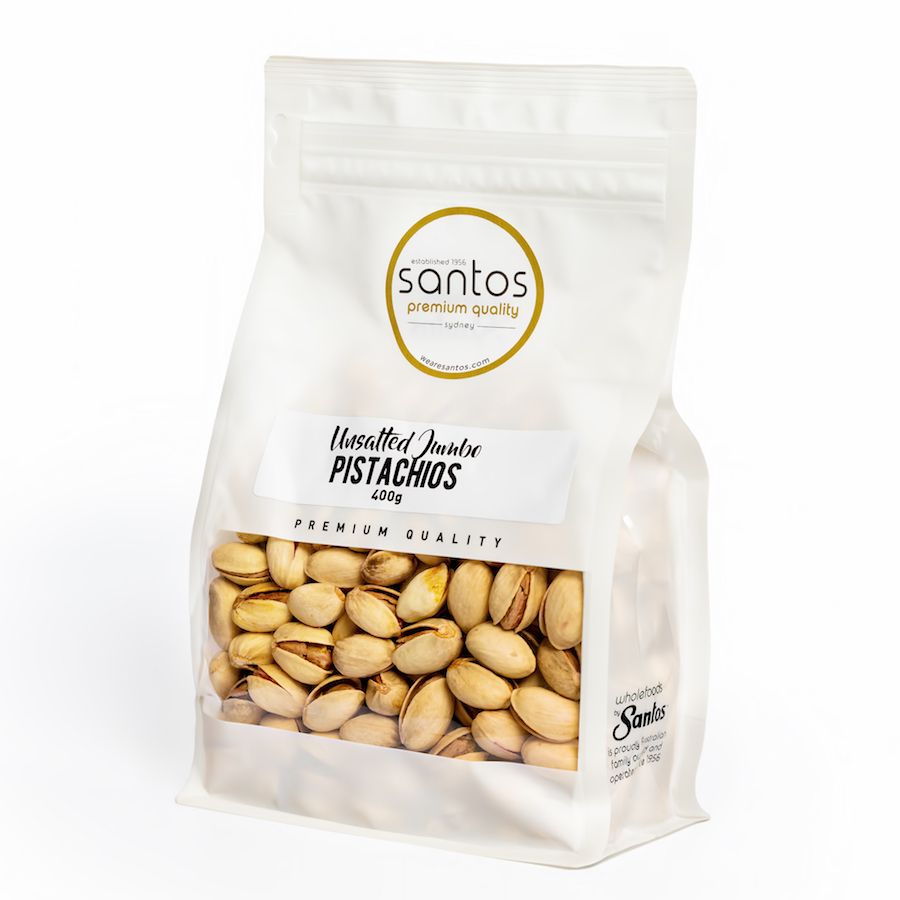 Pistachios Unsalted Jumbo 400g Santos